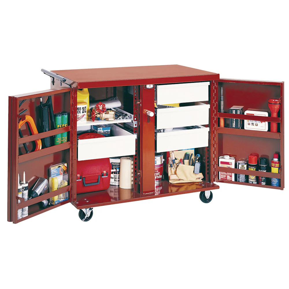 Crescent Jobox 675996 Rolling Work Bench - 2 Drawers, 2 Shelves, 6