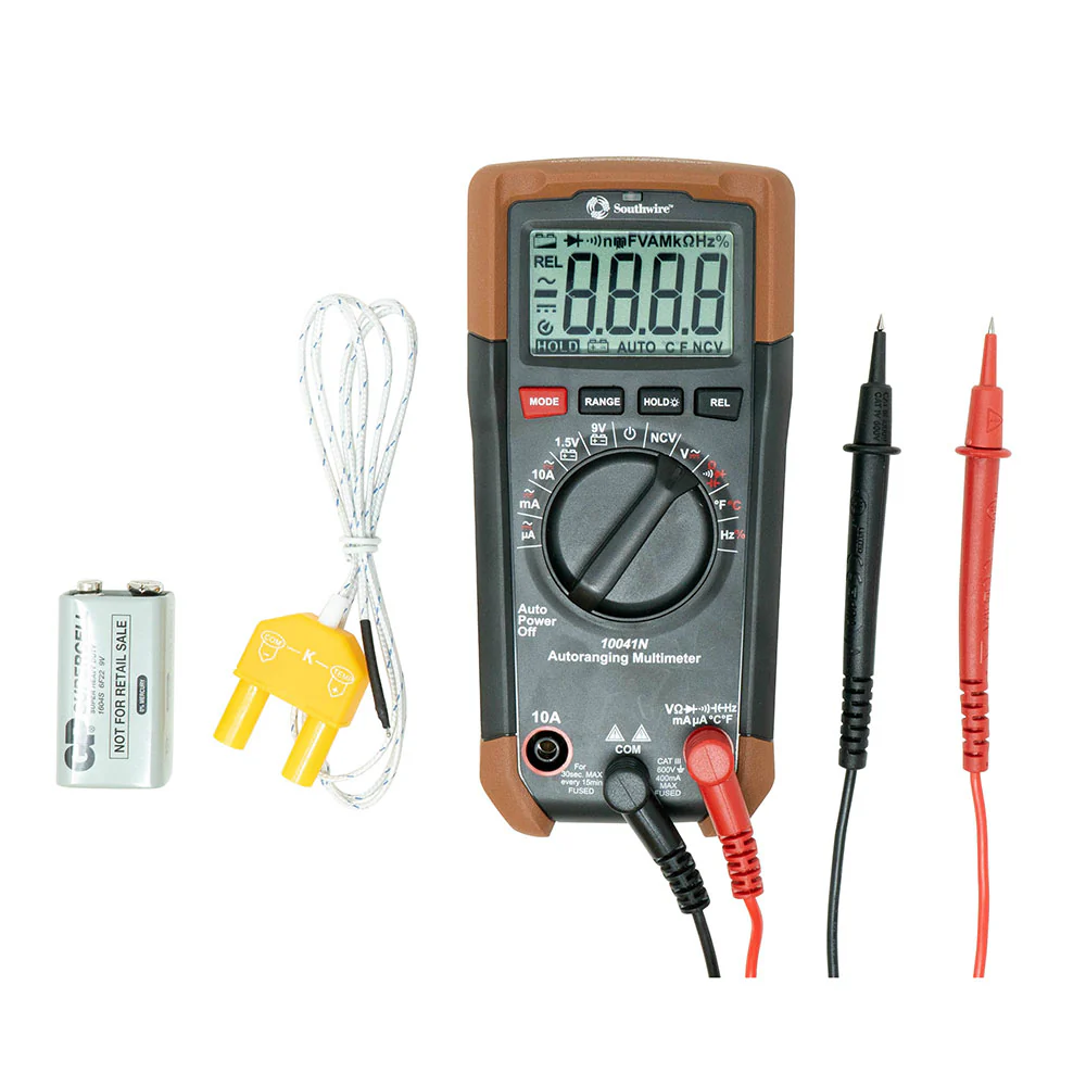 Southwire 10041N Auto-Ranging Digital Multimeter, 600V AC/DC - Moutools