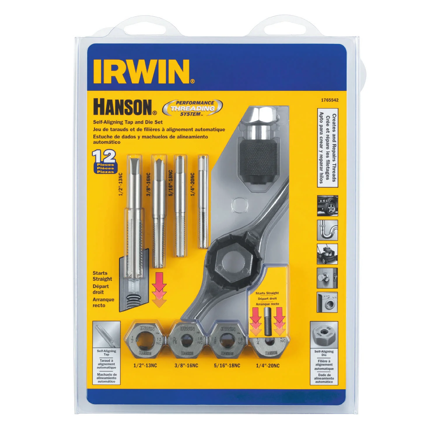 Irwin 1765542 12-Piece SAE Tap and Die Set - Moutools