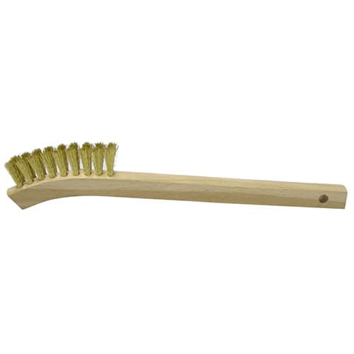 Weiler 95014 Small Hand Wire Scratch Brush, Brass Fill, Wood Block, 2 x 9 Rows, Packs of 36 - Moutools