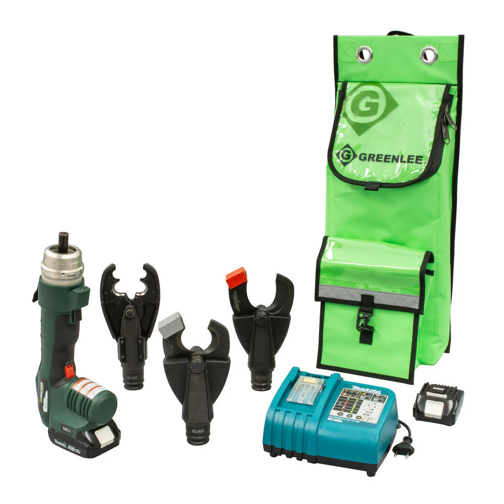 Greenlee UT-D3HS22 GRE-6 Multi-Tool w/D3O Crimper, ACSR & Cu/AL Cutting Heads, 230V Charger - Moutools