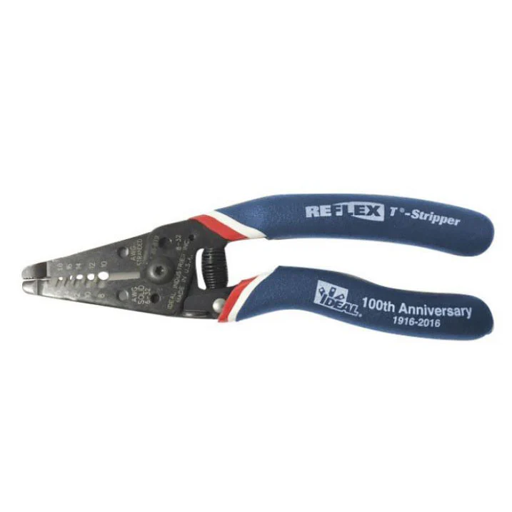 IDEAL 45-619 Reflex, Super T-Stripper Wire Stripper, Red, White and Blue - Moutools