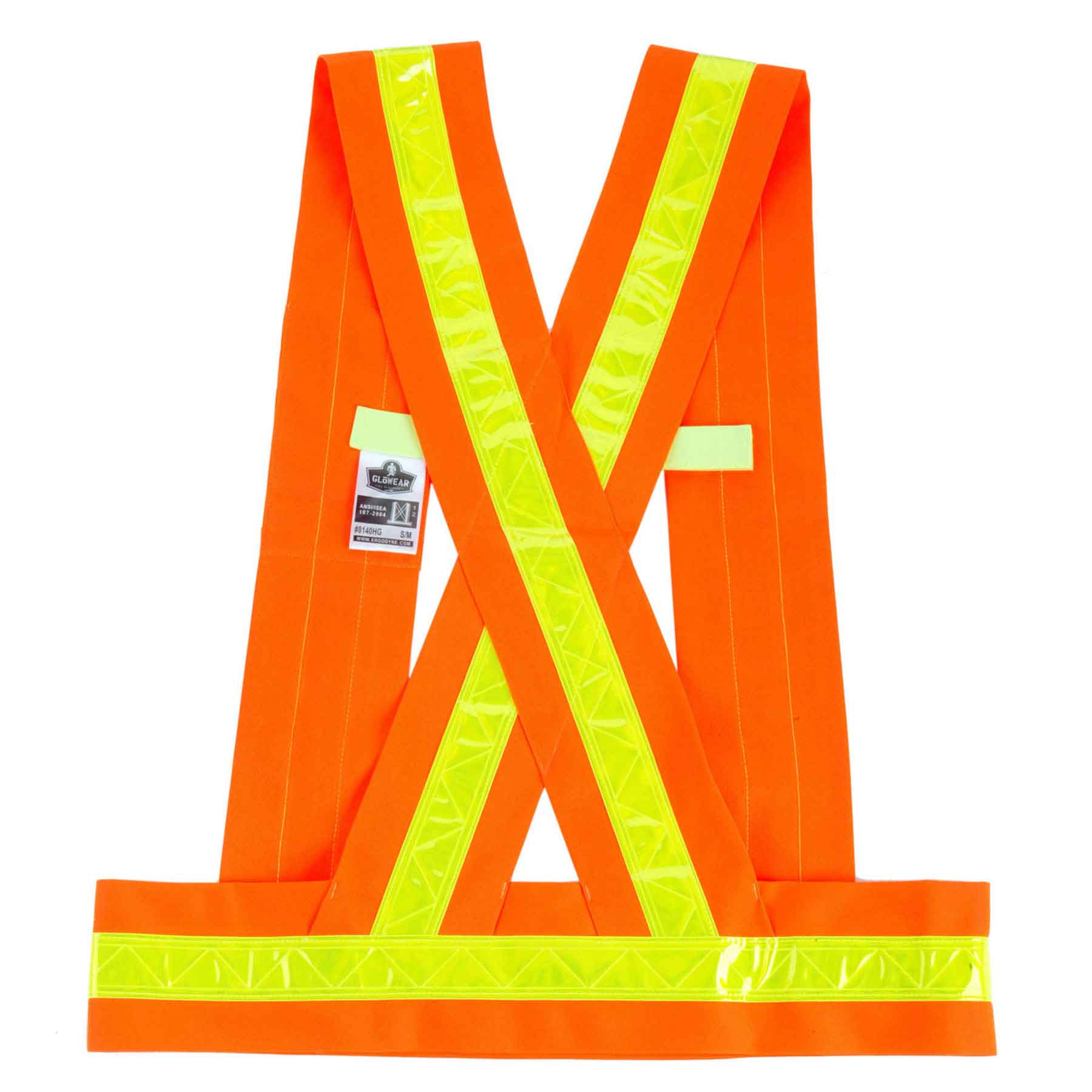 Ergodyne 27019 GloWear 8140BA Type O Class 1 Breakaway Sash, 3XL+, HV Orange - Moutools