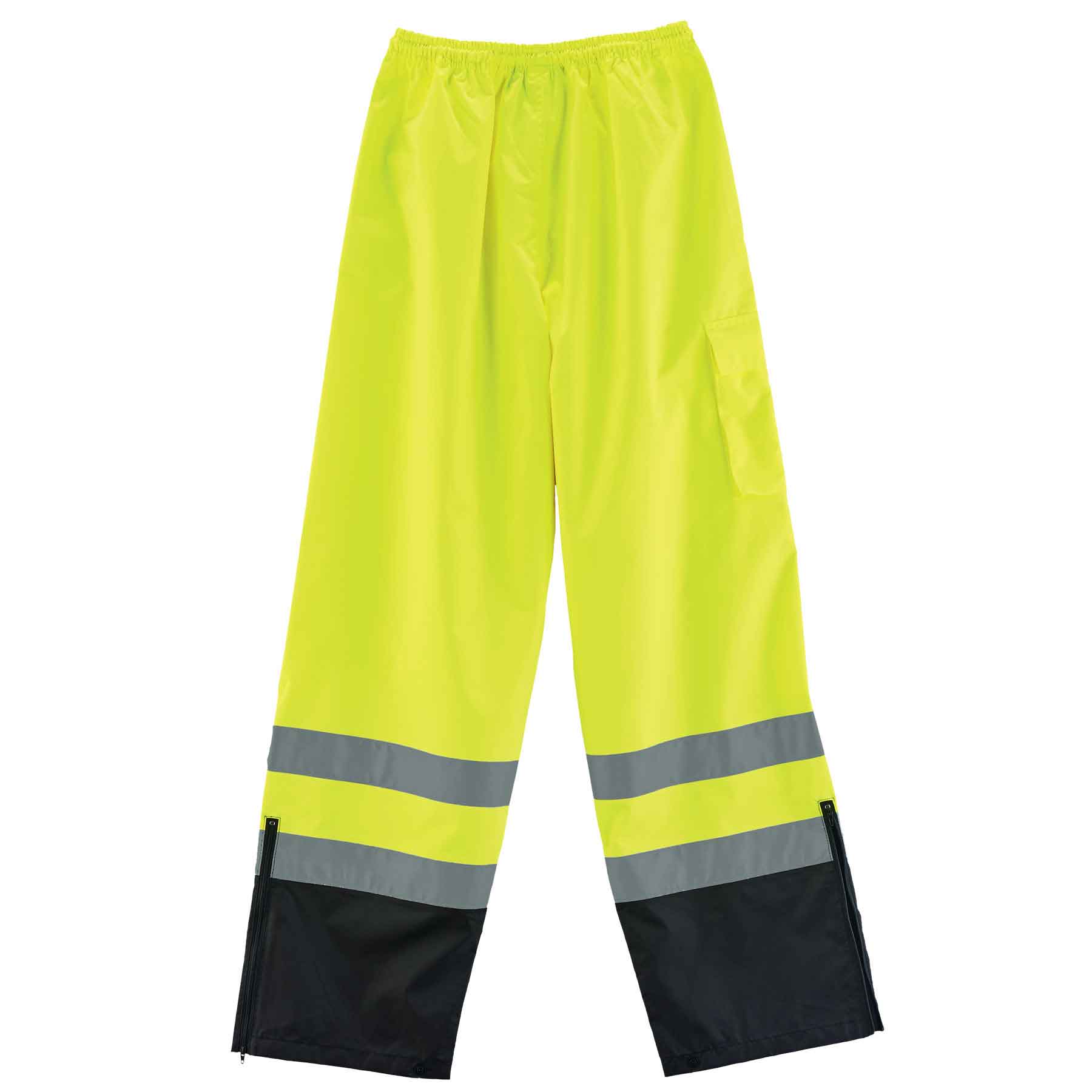 Ergodyne 25422 GloWear 8915BK Supplemental Class E Black Bottom Rain Pants, Small, HV Lime - Moutools
