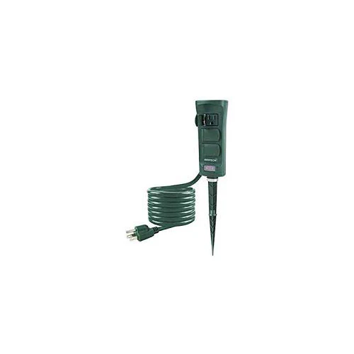 Woods 13547 Outdoor Yard Stake with Photocell Built-In Timer and 6- Foot Cord, Automatic Lighti - Moutools