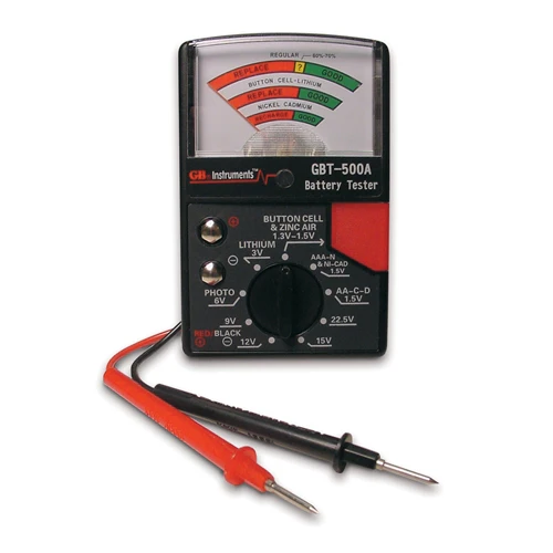 Gardner Bender GBT500A Battery Tester For 1.5V Button Cell To 22.5V Photo And Latern Cells - Moutools