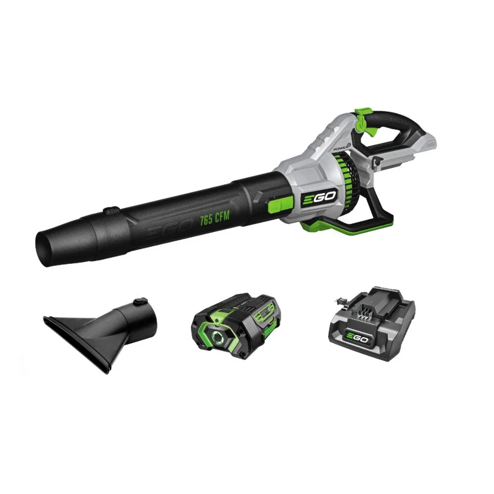 EGO LB7654 765CFM Blower Kit (G3 5Ah, 320W charger, w/ 1*flat nozzle, 1*cone nozzle) - Moutools