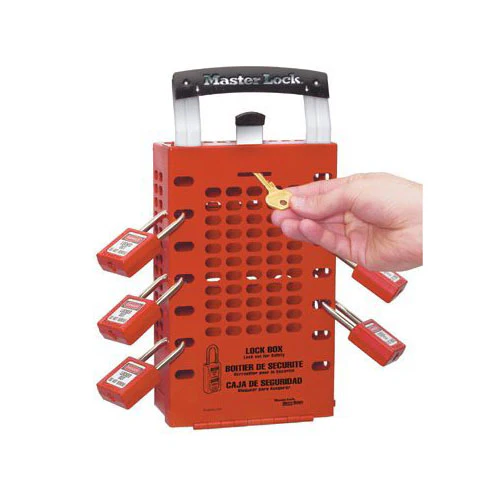 MasterLock 503RED Latch Tight Red Group Lock Box, Wall-Mount Or Portable - Moutools