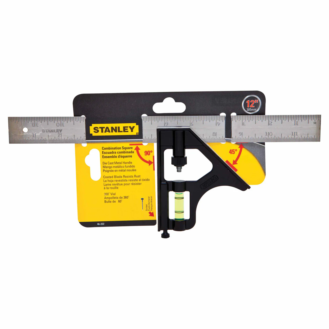 Stanley 46-222 Die-Cast Handle Combination Square – 12