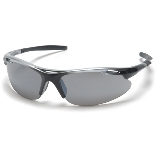 Pyramex SSB4570D Avante Silver Mirror Lens with Silver Black Frame - Moutools