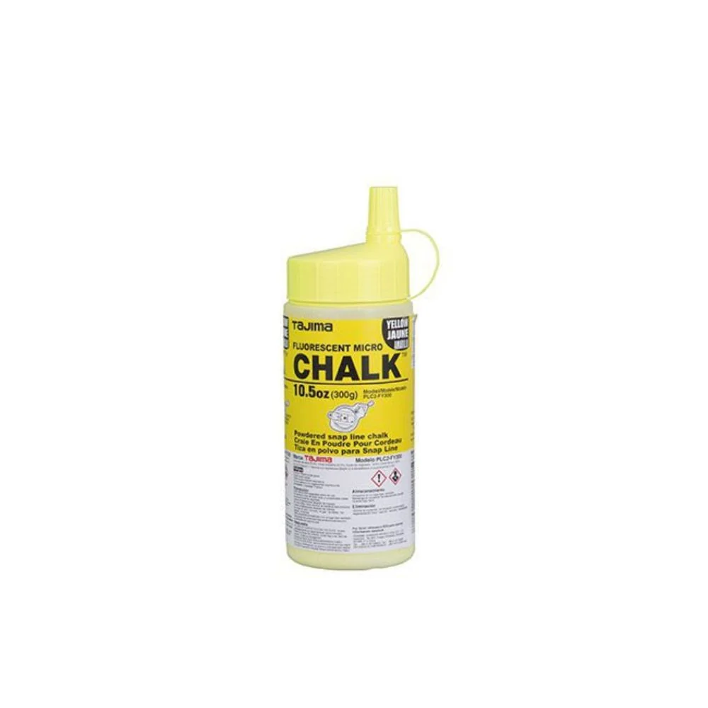 Tajima PLC2-FY300 Chalk-Rite Ultra Fine Chalk 10.5 oz. with Easy Fill Nozzle, Fluorescent Yellow - Moutools