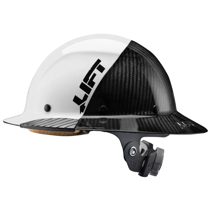 Lift HDF50C-19WC Dax Fifty 50 Full Brim Hard Hat, Fiber, White / Carbon - Moutools