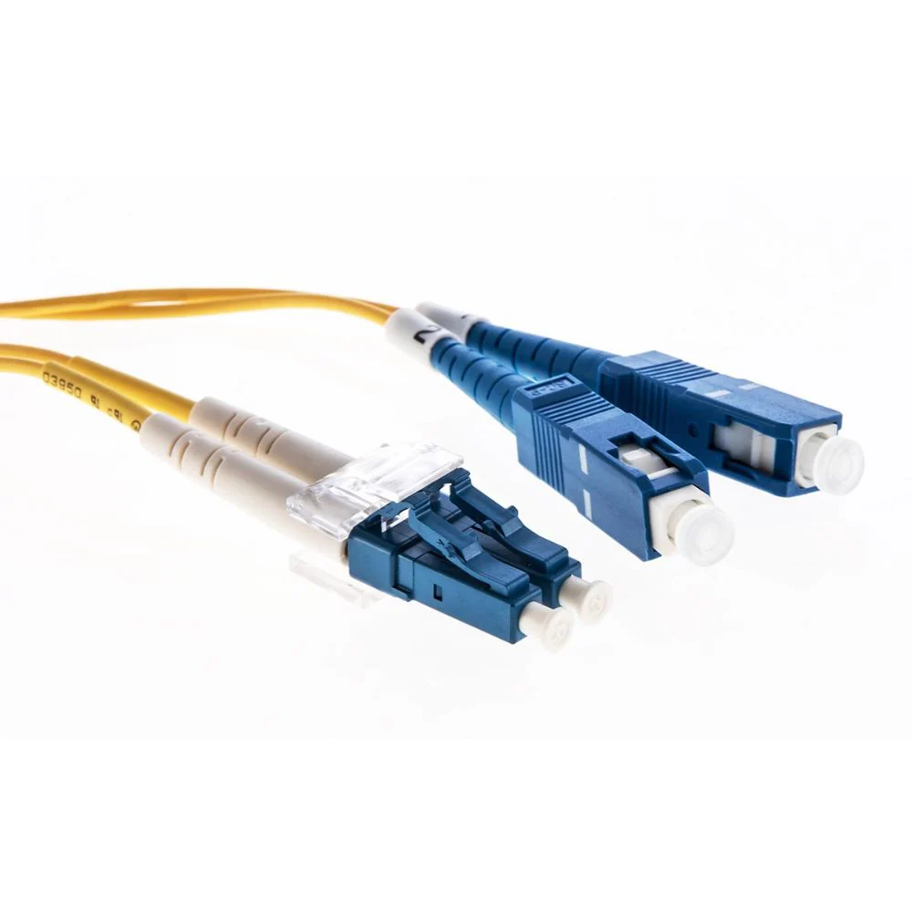 Cleerline 3DOS2LCSC03m-UPC Duplex Patch Cable, LC/APC-SC/APC, OS2, 3.0 mm Riser, 3 m / 9.8 ft - Moutools