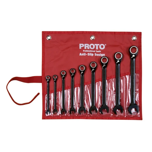 Proto JSCV-9S 9 Piece SAE Reverse Combination Ratcheting Spline Wrench Set - Moutools
