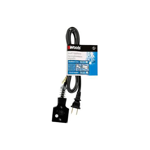 Woods 290 HPN Appliance Cord, 6-Foot, Black - Moutools