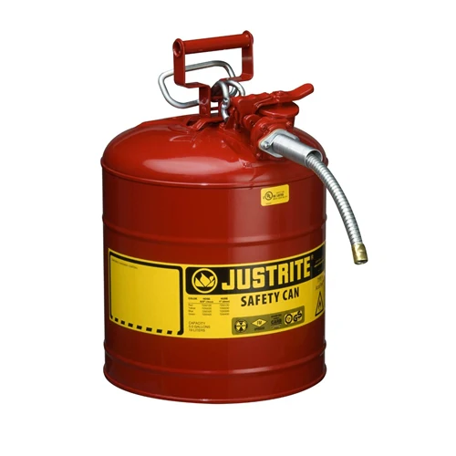 Justrite 7250120 5 Gallon Type II Red Safety Can With 5/8