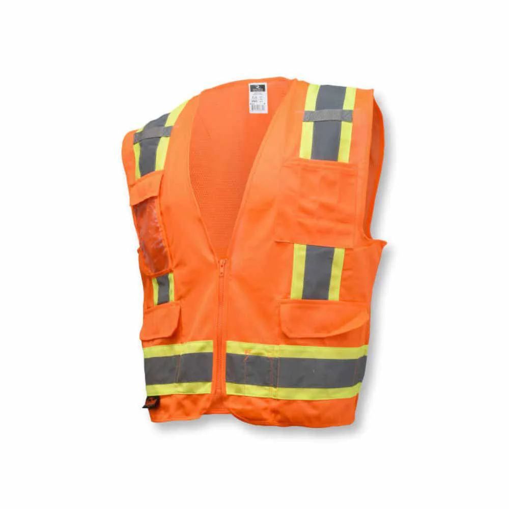 Radians SV6OXL 2 Tone Orange Surveyor Class 2 Safety Vest, X-Large - Moutools