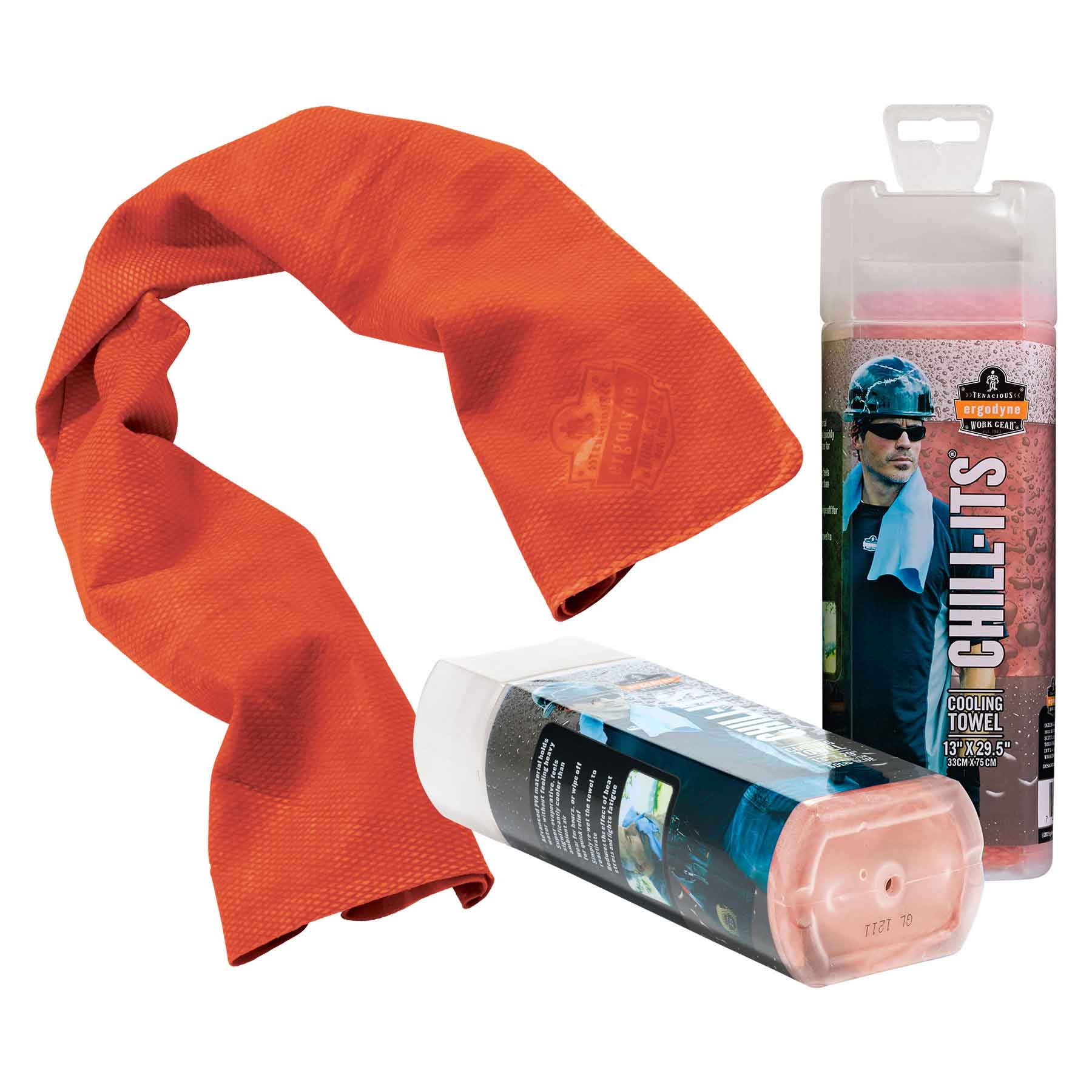 Ergodyne 12441 Chill-Its #6602 Evaporative Cooling Towel, Orange 13