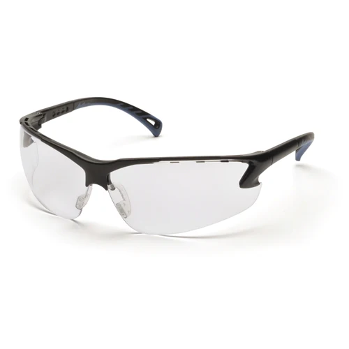 Pyramex SB5710DT Venture 3 Eyewear Clear Anti-Fog Lens Safety Glasses with Black Frame - Moutools