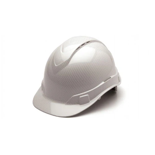 Pyramex HP44116SV Hard Hat, Vented, Ratchet Cap Style, Shiny White Graphite - Moutools