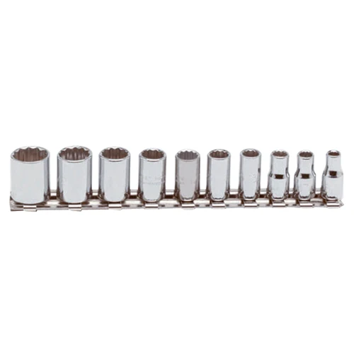 Proto J47104 1/4 Drive 10 Pc. Socket Set - 12 Point - Moutools