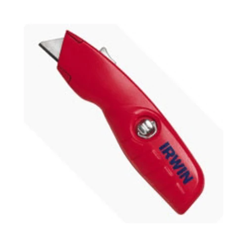 Irwin 2088600 Red Contoured Non-Slip High Visibility Standard Safety Knife - Moutools