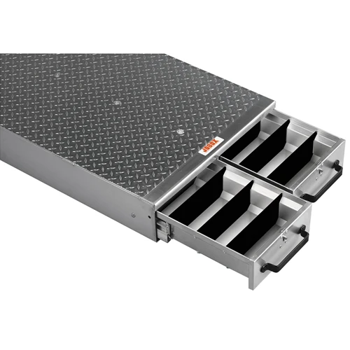 Crescent Jobox 1402980 2 Drawer Long Floor Heavy-Duty Aluminum Drawer Storage - Moutools