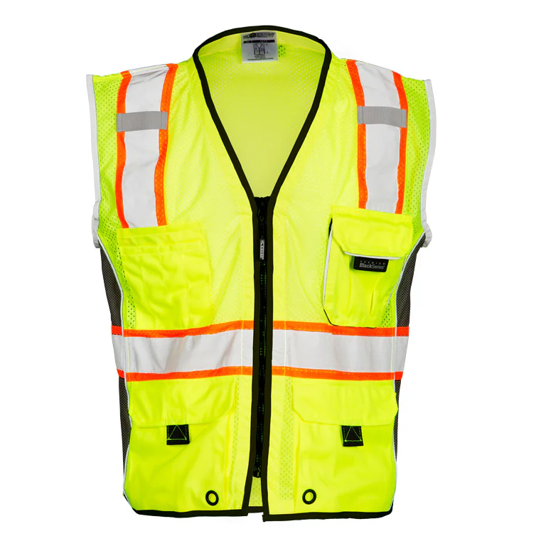 ML Kishigo 1513-M M Lime Premium Black Series Heavy Duty Vest - Moutools