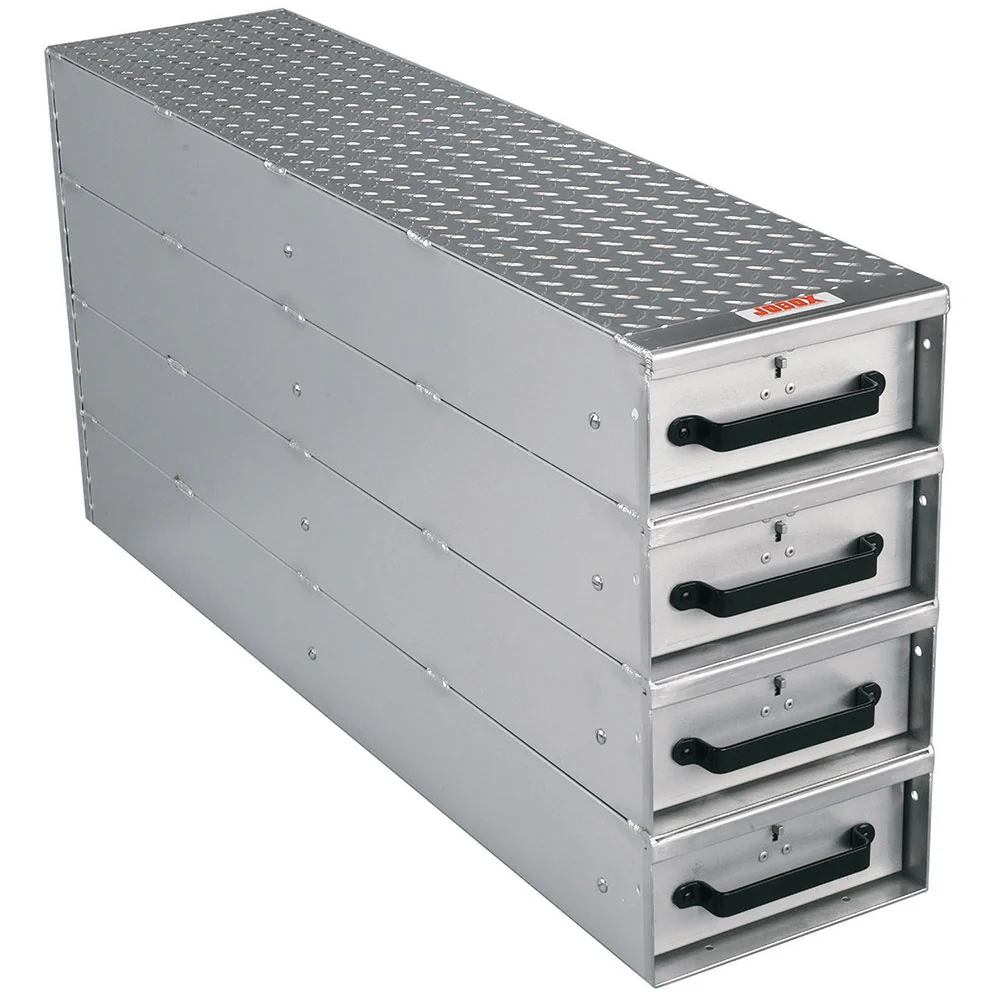 Crescent Jobox 1409980 4 Drawer Long Stacked Heavy-Duty Aluminum Drawer Storage - Moutools