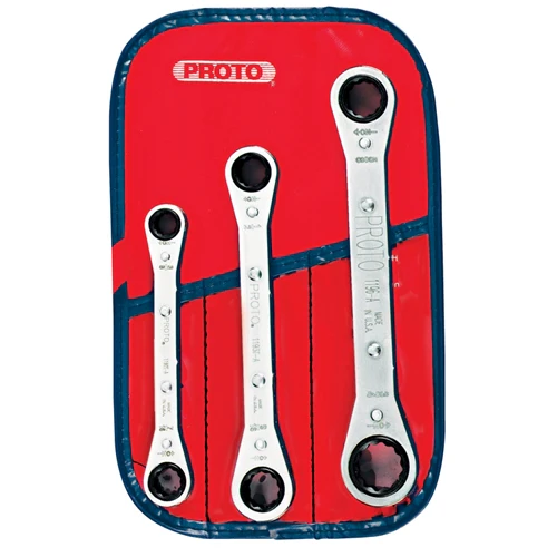Proto J1190B 3 Pc. Ratcheting Box Wrench Set - 12 Point - Moutools