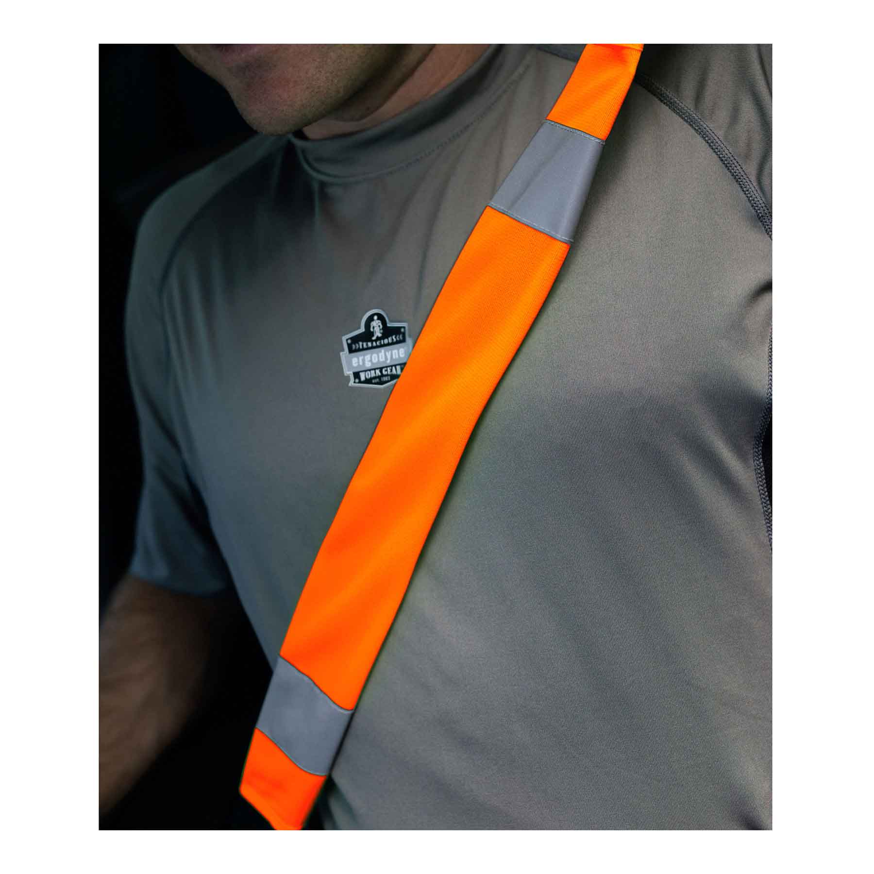 Ergodyne 29041 GloWear 8004 Hi-Vis Seat Belt Cover, HV Orange - Moutools