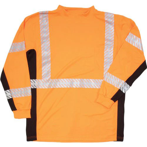 ML Kishigo 9135-2X Orange Class 3 Black Series Long Sleeve T-Shirt, 2X-Large - Moutools