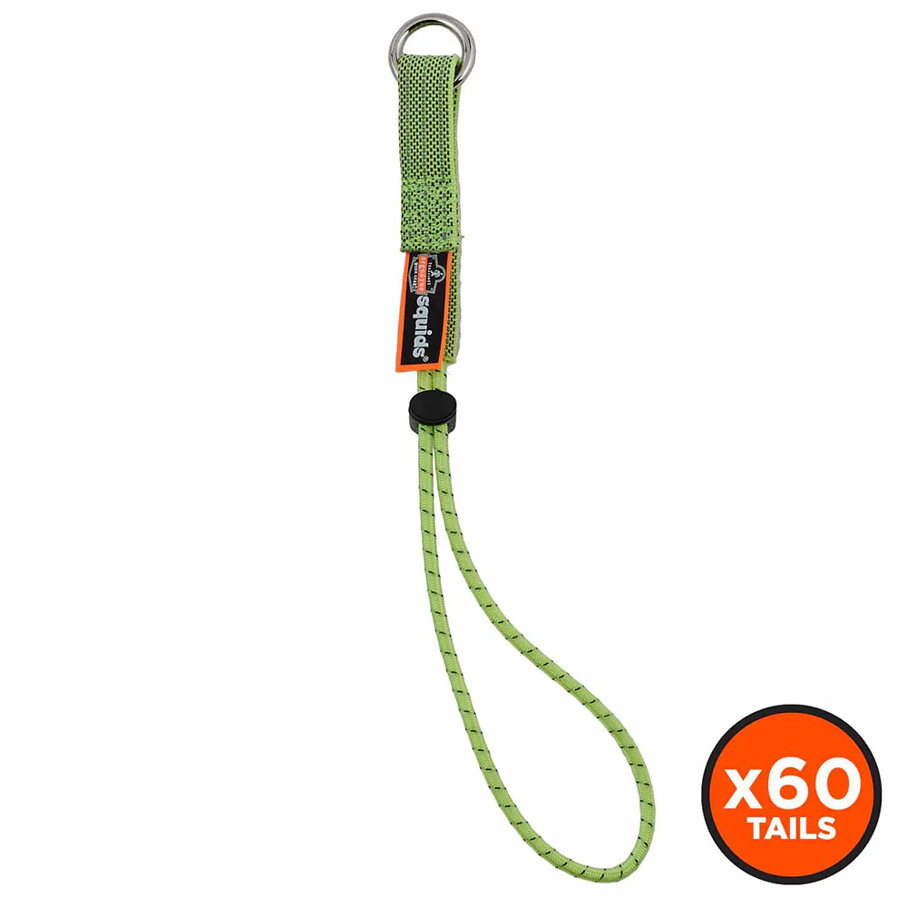 Ergodyne 19767-BULK Squids 3703 Elastic Loop Tool Tails - 15lbs 60-Pack, Lime - Moutools