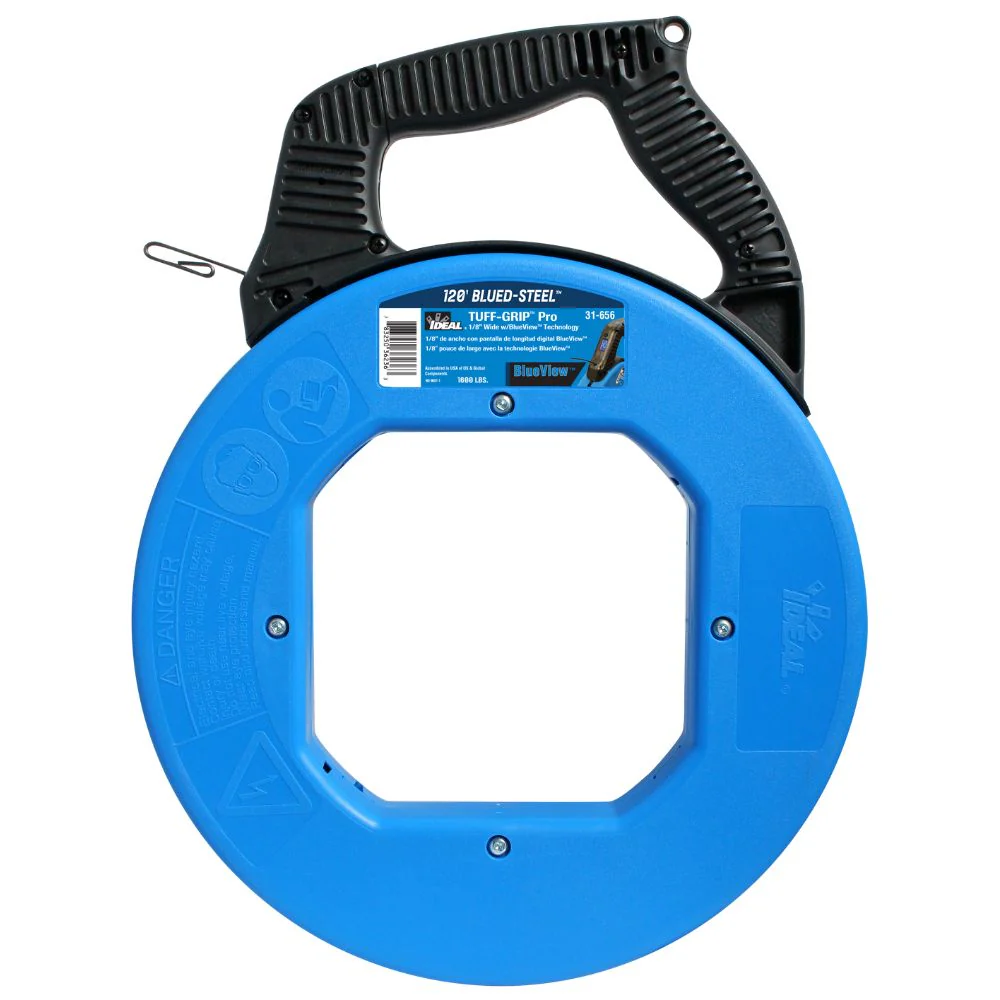 Ideal 31-656 120' Blued-Steel Fish Tape w/BlueView Display - Moutools