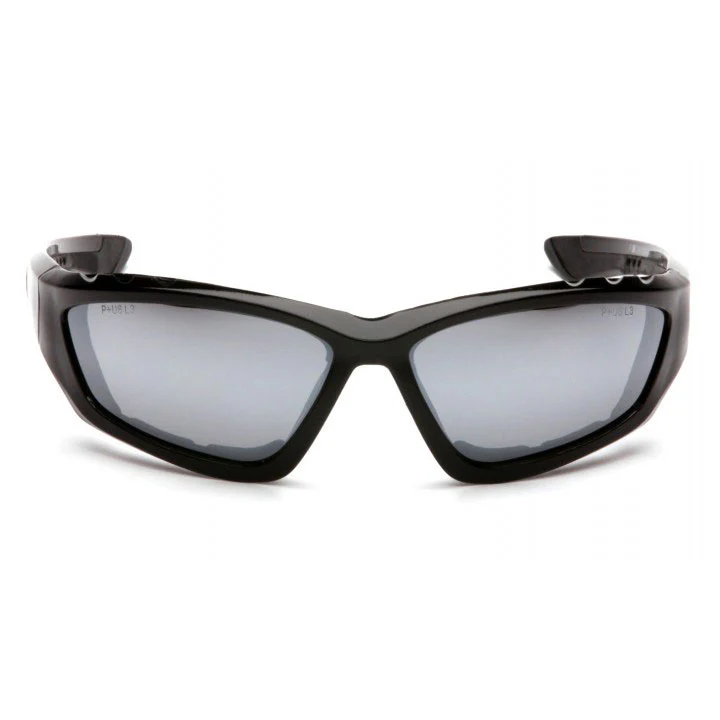 Pyramex SB8770DP ACCURIST Safety Glasses Silver, Mirror Lens with Padded Black Frame - Moutools