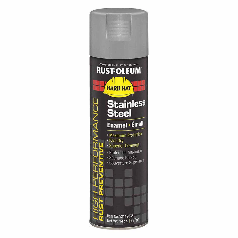 Rust-Oleum V2119838 V2100 Stainless Steel Flat, 15oz. System Enamel Spray Paint - Moutools