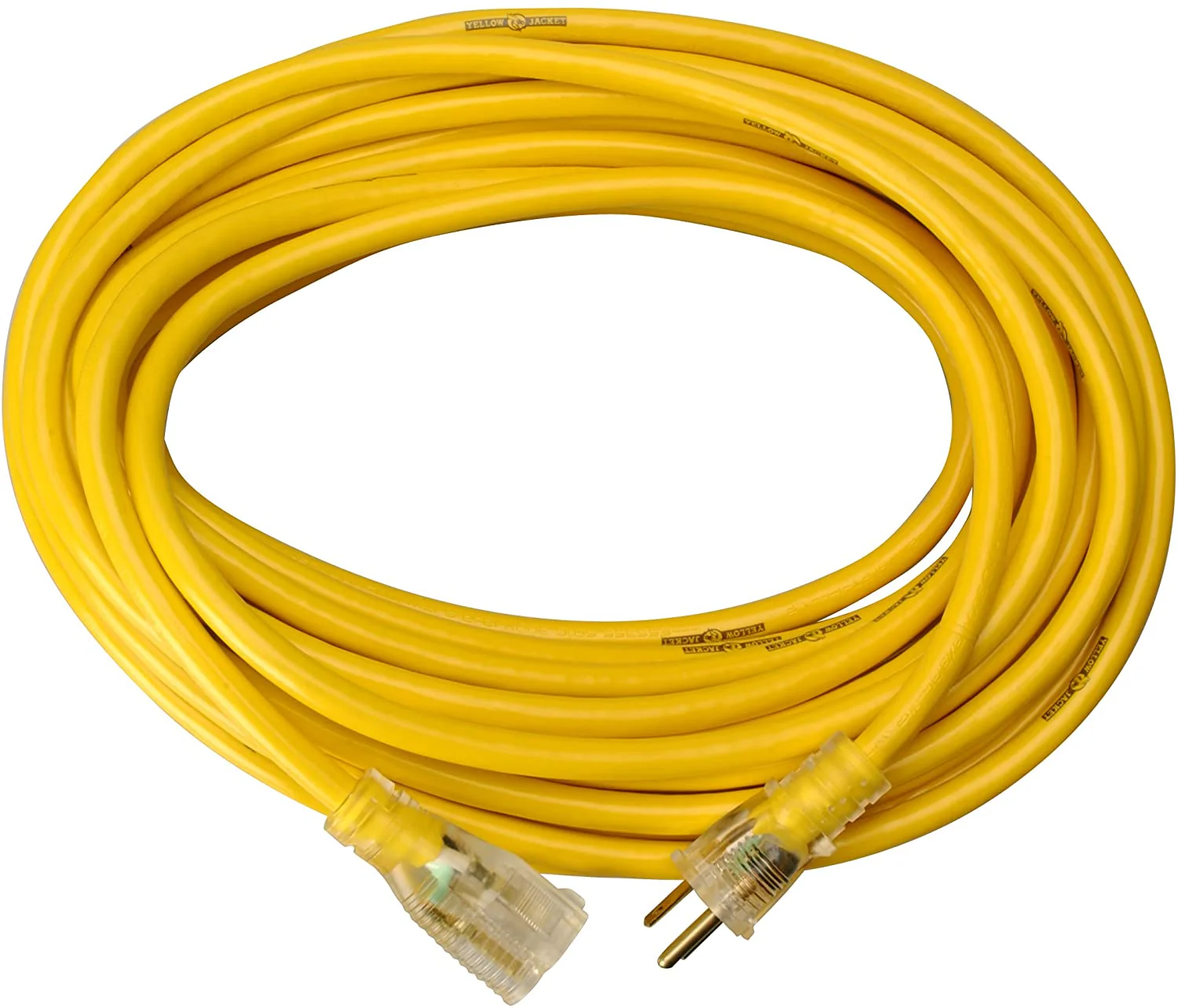 Yellow Jacket 2883 12/3 Heavy-Duty 15-Amp SJTW Contractor Extension Cord with Lighted Ends, 25-Feet - Moutools