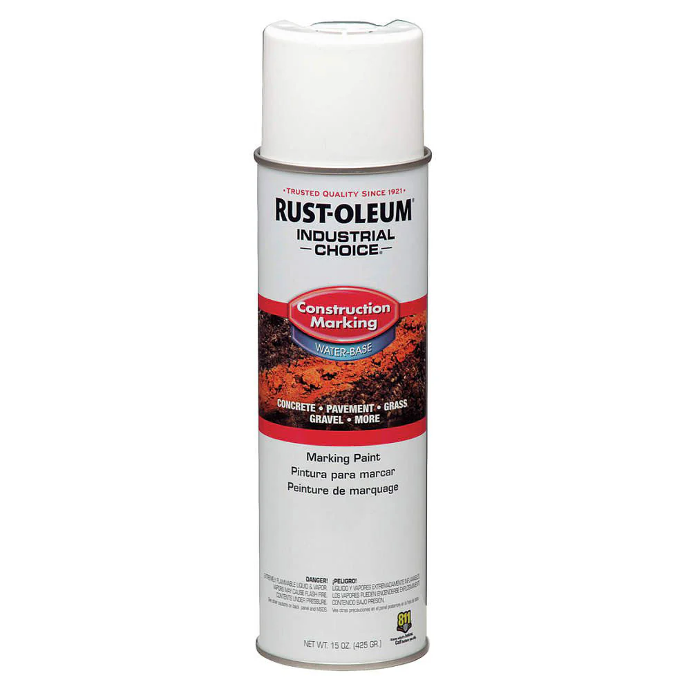 Rust-Oleum 264692 Water-Based Construction Marking Paint, White 17 oz Spray - Moutools