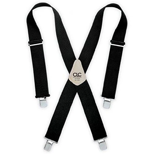 Custom Leather Craft 110BLK Black Heavy Duty Work Suspenders - Moutools