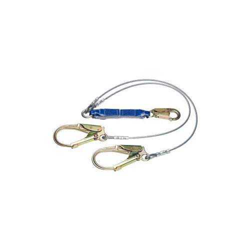 Werner C461200 6' DeCoil Cable Twinleg Lanyard, 1/4