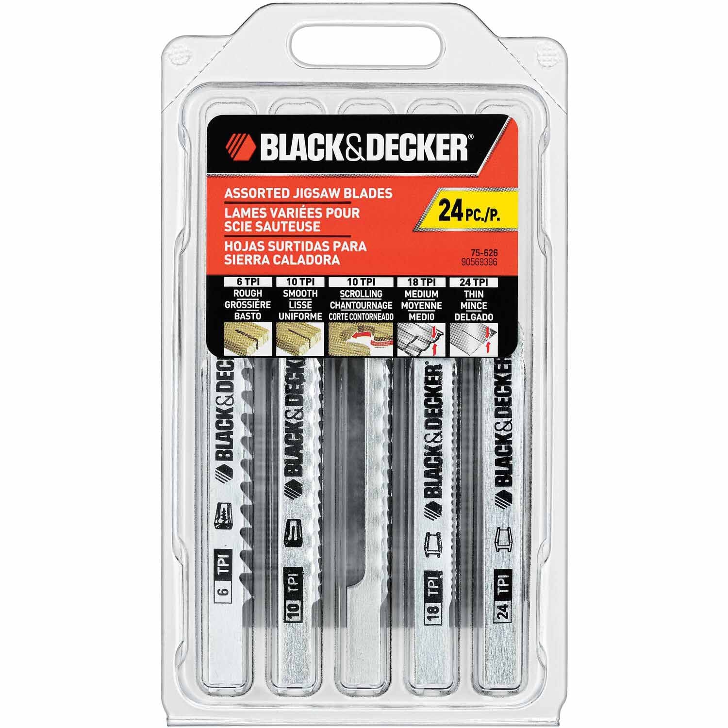 Black & Decker 75-626 24 Pack Jigsaw Blades - Moutools