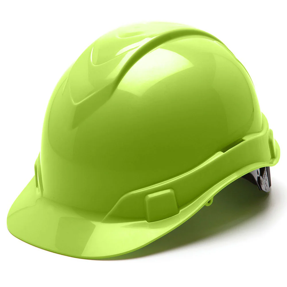 Pyramex HP44131 Ridgeline Cap Hard Hat, 4 Pt Ratchet Suspension, Hi Vis Green - Moutools