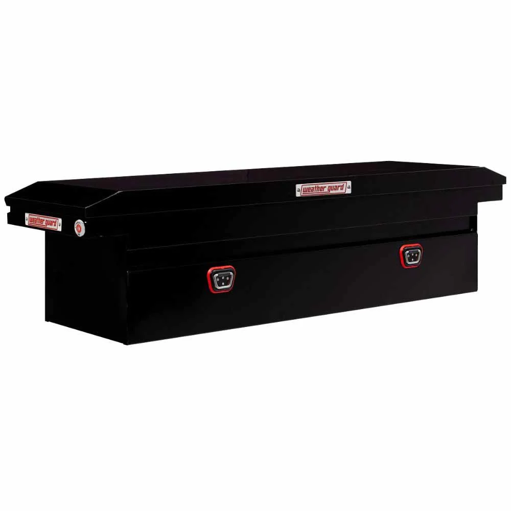 Weatherguard 120-5-04 Saddle Box, Steel, Full Low Profile, Gloss Black, 11.0 cu ft - Moutools