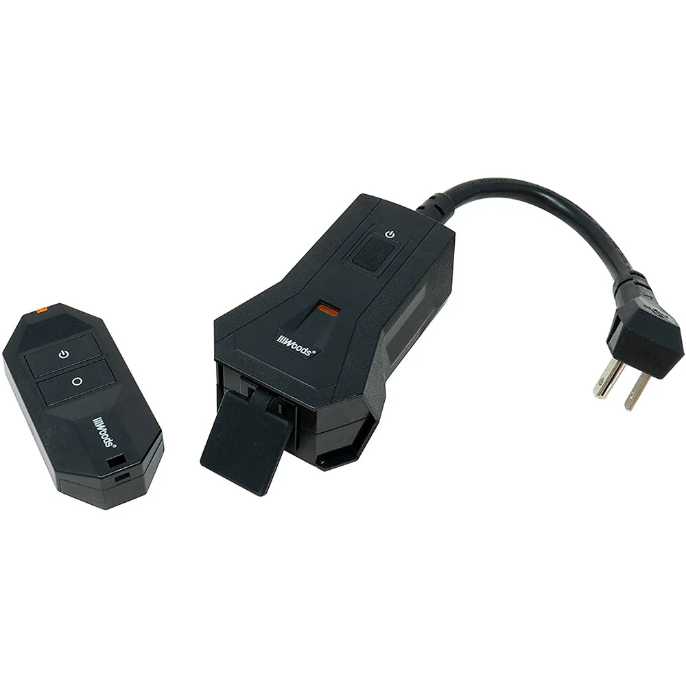 Woods 50125WD Outdoor Indoor Wireless Remote Control Outlet Kit, Electrical Plug In Remote Ligh - Moutools
