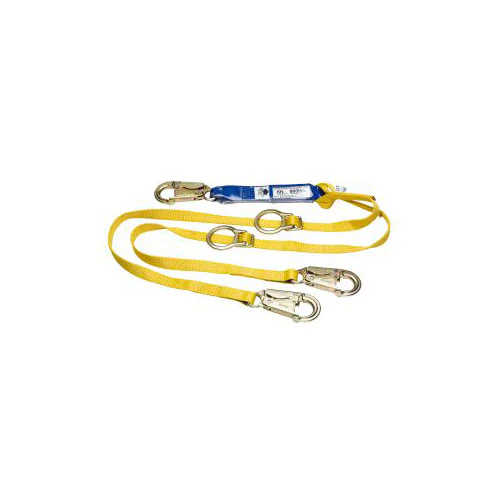 Werner C411101 6' DeCoil Tie-Back Twinleg Lanyard w 1
