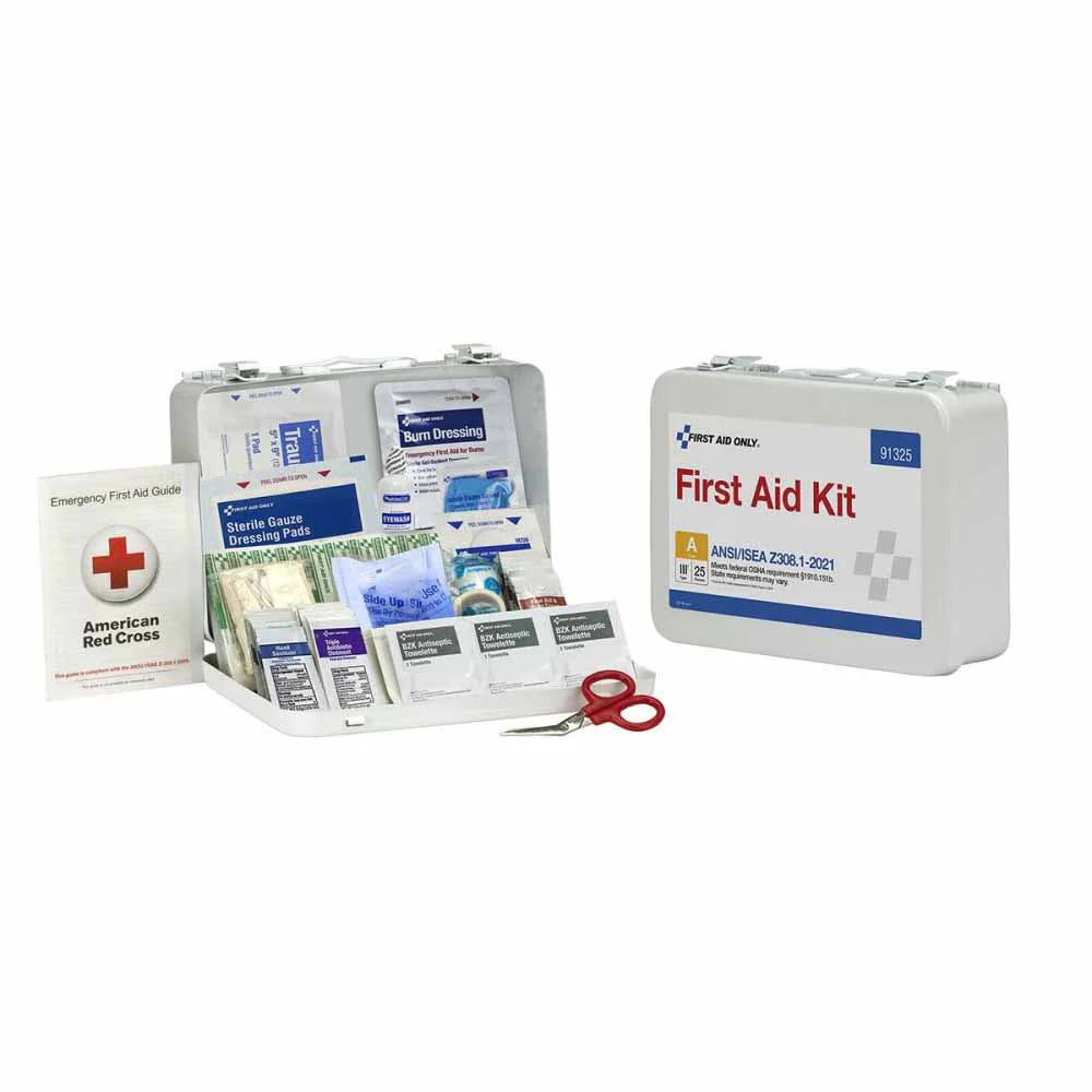 First Aid Only 91325 25 Person ANSI A Metal First Aid Kit, ANSI 2021 Compliant - Moutools