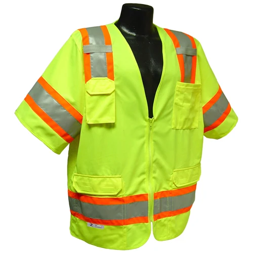 Radians SV63GXL Green Class 3 Hi-Viz Two-Tone Surveyor Safety Vest, XL - Moutools
