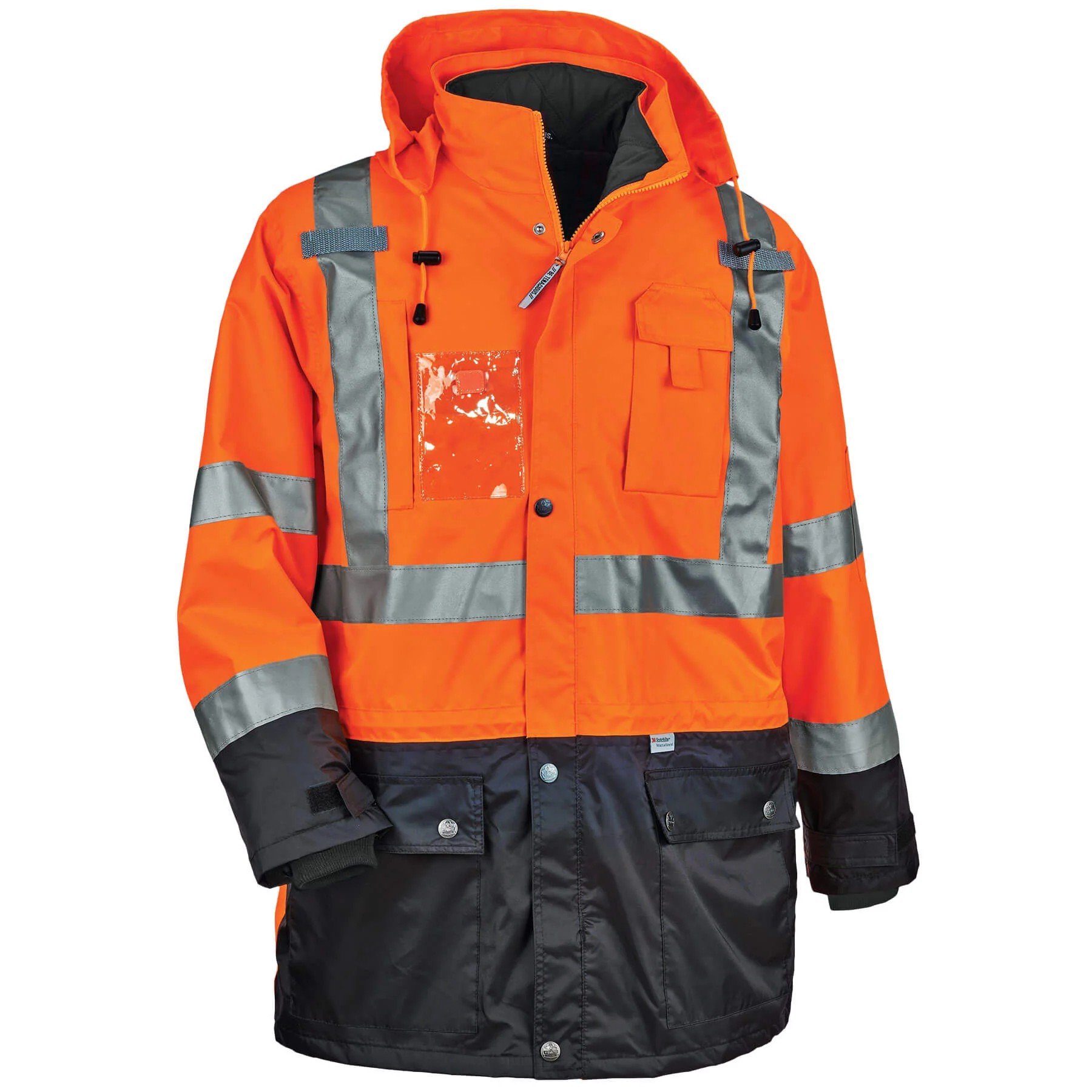 Ergodyne 25557 GloWear 8388 Type R Class 3/2 Thermal Jacket Kit, 3XL, HV Orange - Moutools
