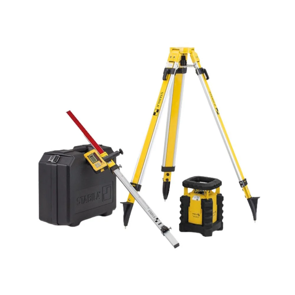 Stabila 05820 LAR 300 Exterior Rotary Laser Set with Tripod & Grade Rod - Moutools