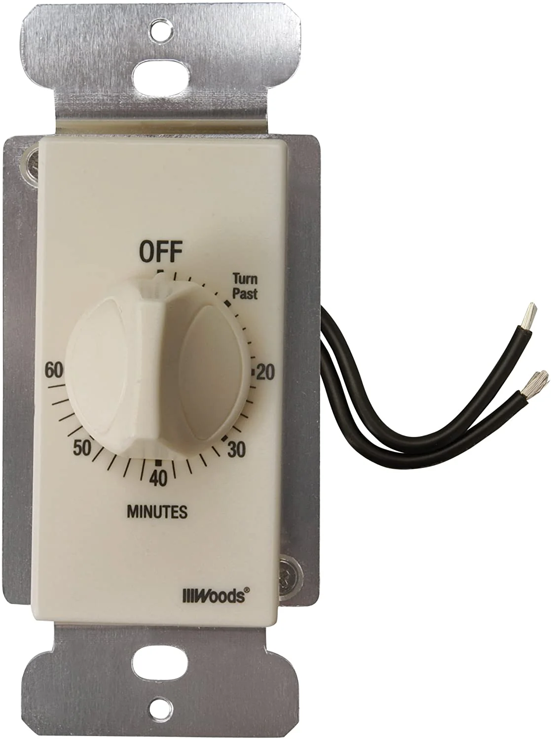 Woods 59718 In-Wall 60 Minute Spring Wound Timer, Light Almond - Moutools